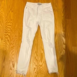Judy Blue White Distressed Skinny Jeans
